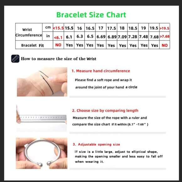 Stainless Steel Twisted Cable Wire Bracelets Adjustable Open Cuff Bangle Bracele - Picture 6 of 6